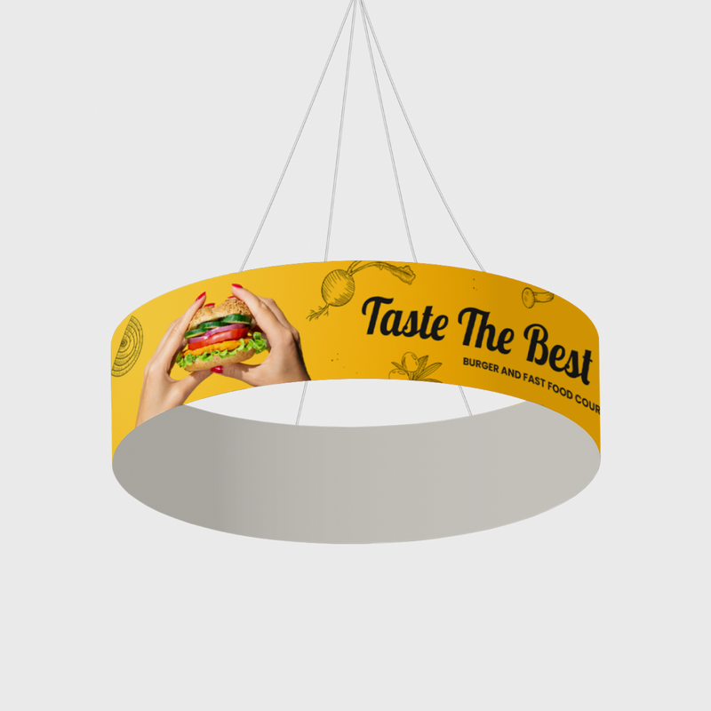 Round Trade Show Hanging Sign